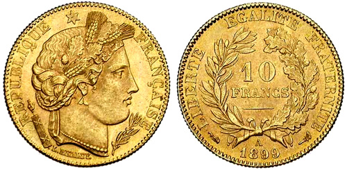 10 Francs or 1878 Ceres