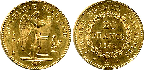 20 Francs or 1848 Genie