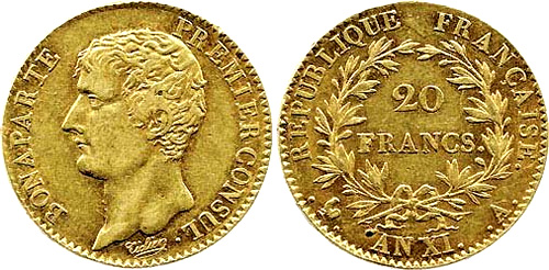 20 Francs or An XI Bonaparte Premier Consul
