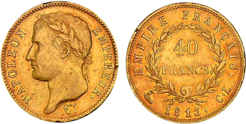 40 Francs or 1812 au revers EMPIRE