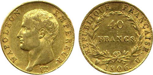 40 Francs or 1806 Napoleon Ier tete nue
